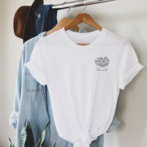 Floral Envelope Graphic Tee (Unisex) White